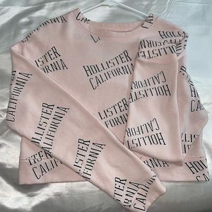 Hollister cropped light pink sweatshirt